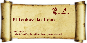 Milenkovits Leon névjegykártya